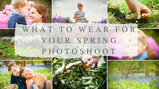 Collage of spring family photography images in Surrey