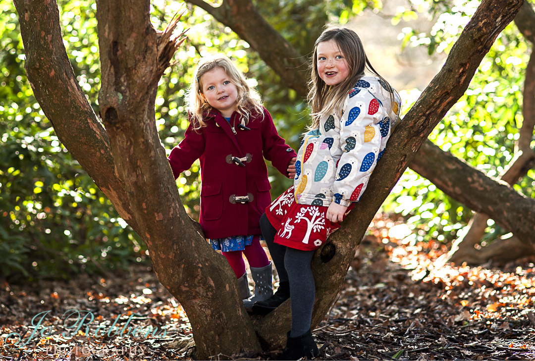 Two children in natural family photography in gorgeous surroundings