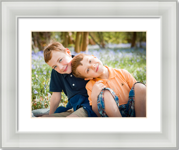 A framed image of brothers in a beautiful Bluebells 