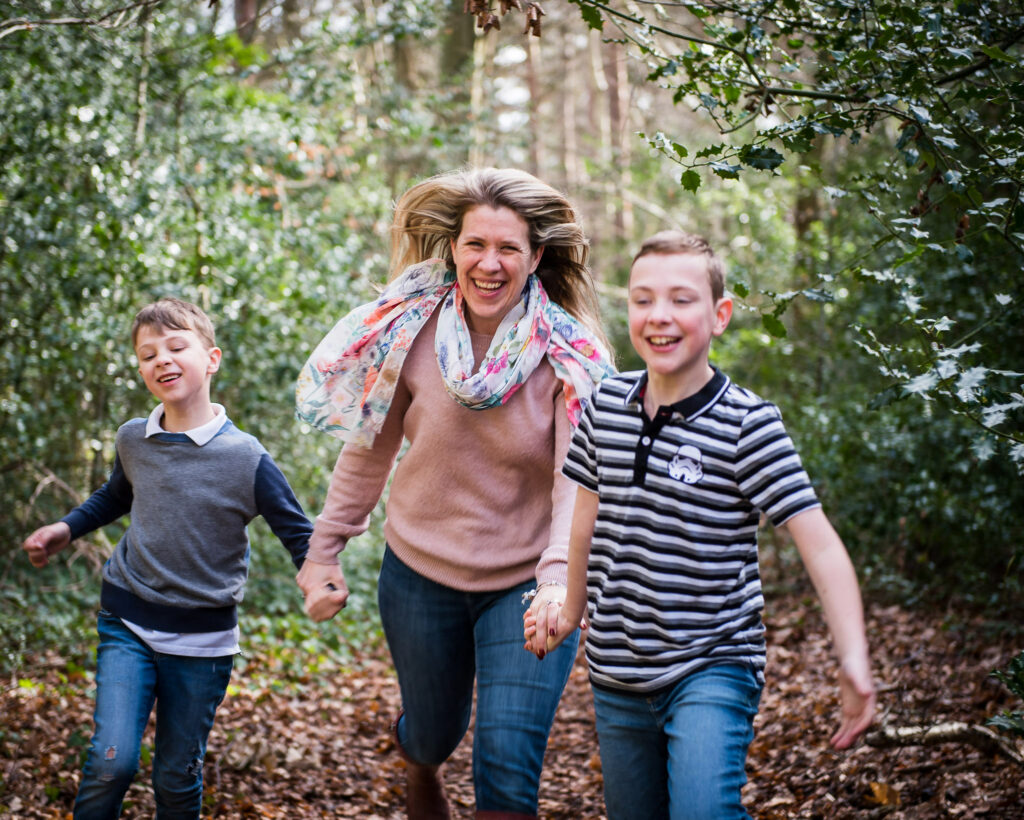 Having fun on an outdoor family photoshoot