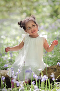Little girl in the bluebells_Jo Robbens Photography